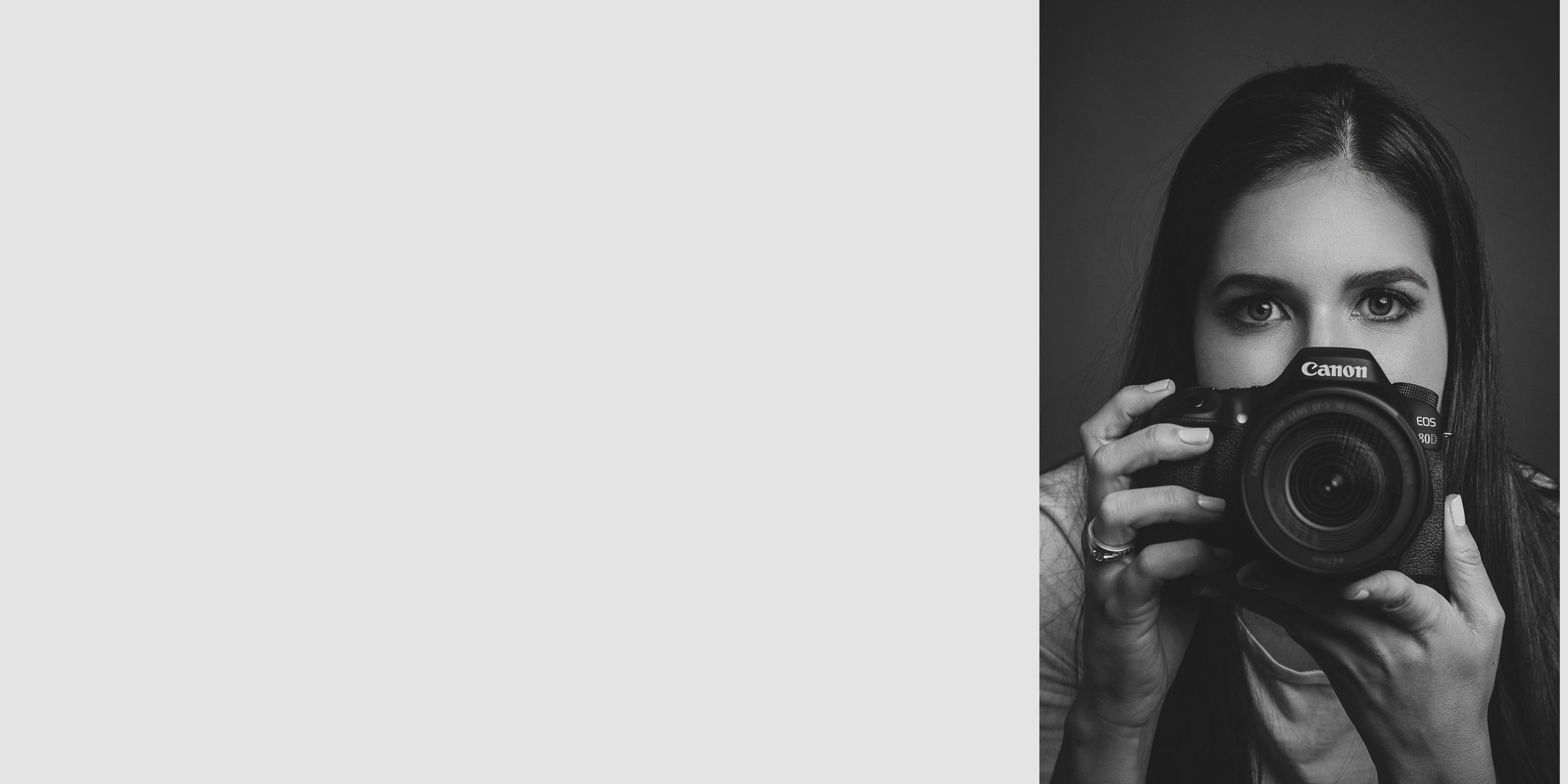 Carla Morales, photographer, camera in hand
