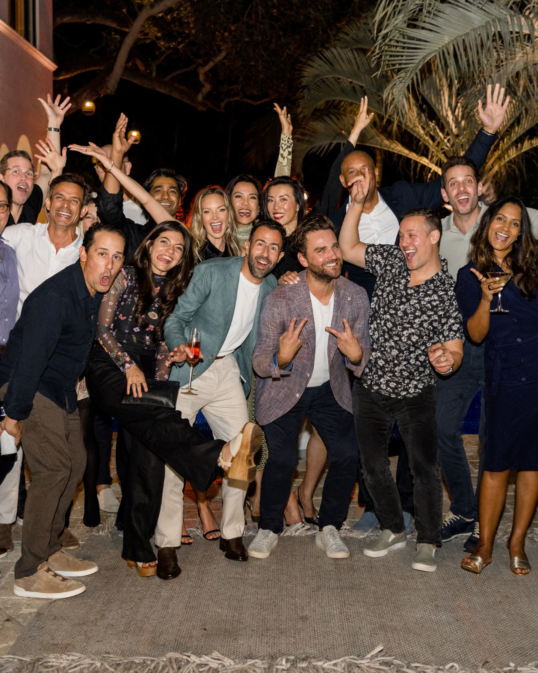 Guests celebrating at a night event